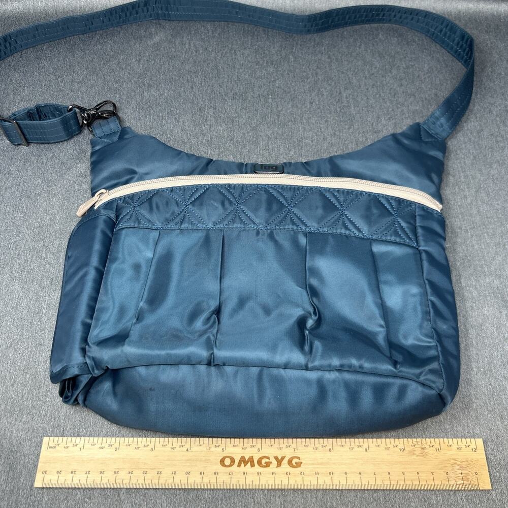 LUG Crossbody Nylon Bag Dark Turquoise Adjustable Shoulder Strap 20” Handbag - Picture 10 of 12